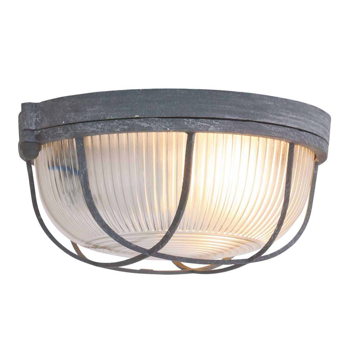 Industriële plafondlamp - industriële wandlamp- 1-lichts beton rond MEXLITE - 1342GR - industriële plafondlamp - industriële wandlamp - industrielamp - Mexlite- Industrieel - Landelijk- Grijs  - Metaal Glas