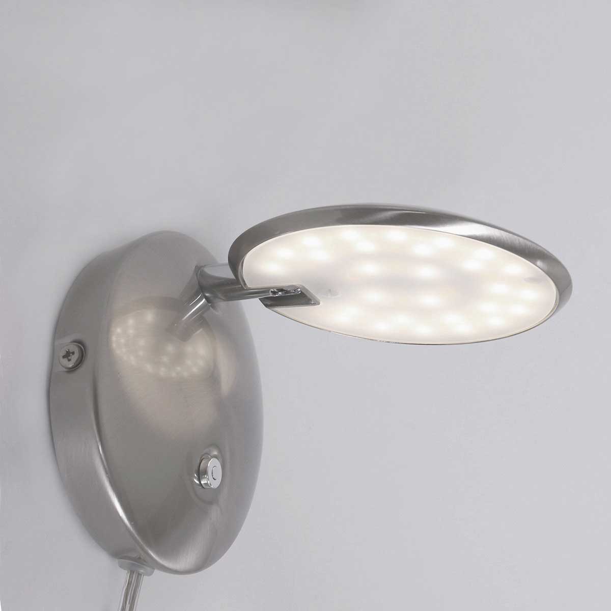 Wandlamp - leeslamp - bedlamp - staal - 1-lichts STEINHAUER - 1442ST - Wandlamp - Leeslampje - Bedlampje - Steinhauer - Zenith LED - Modern - Minimalistisch design - Staal - Metaal Kunststof