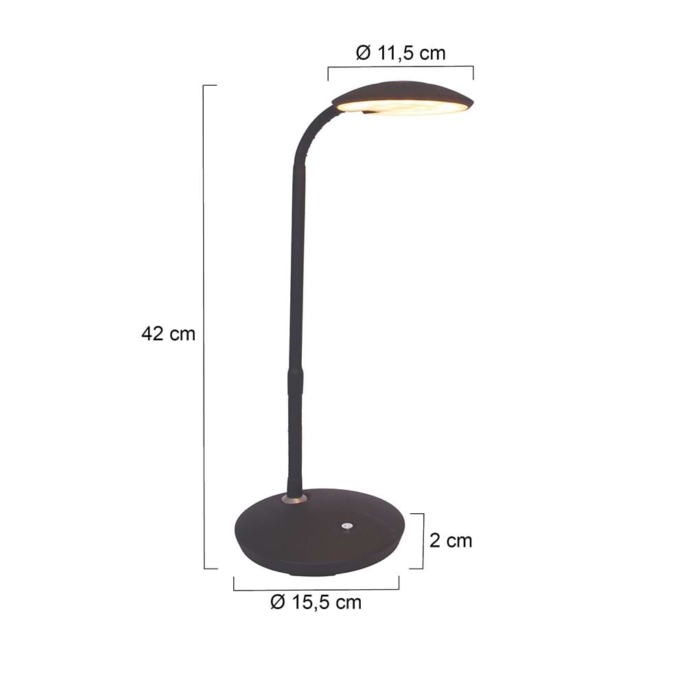 Tafellamp - bureaulamp - leeslamp - 1-lichts LED 6W STEINHAUER - 1470ZW - Tafellamp- Bureaulamp- Steinhauer- Zenith LED- Design - Design- Zwart - Metaal