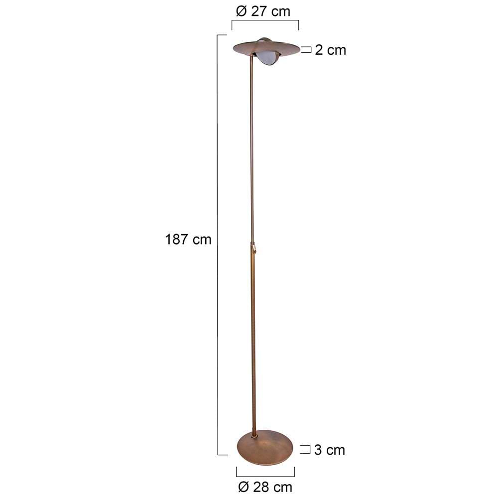 Vloerlamp 1-lichts LED STEINHAUER - 1477BR - Vloerlamp- Steinhauer- Zenith LED- Klassiek - Landelijk- Brons  - Metaal