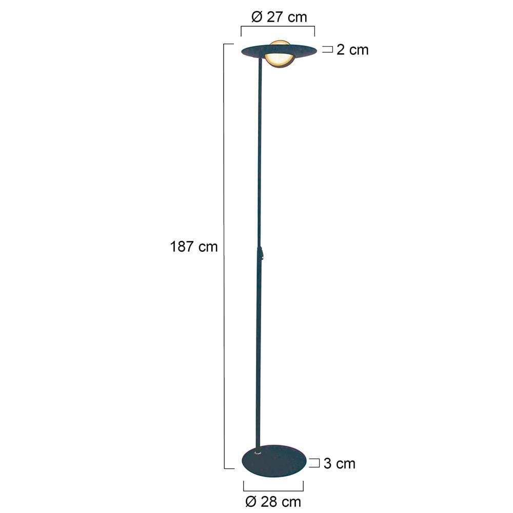 Vloerlamp 1-lichts LED STEINHAUER - 1477ZW - Vloerlamp- Steinhauer- Zenith LED- Design - Modern- Zwart  - Metaal
