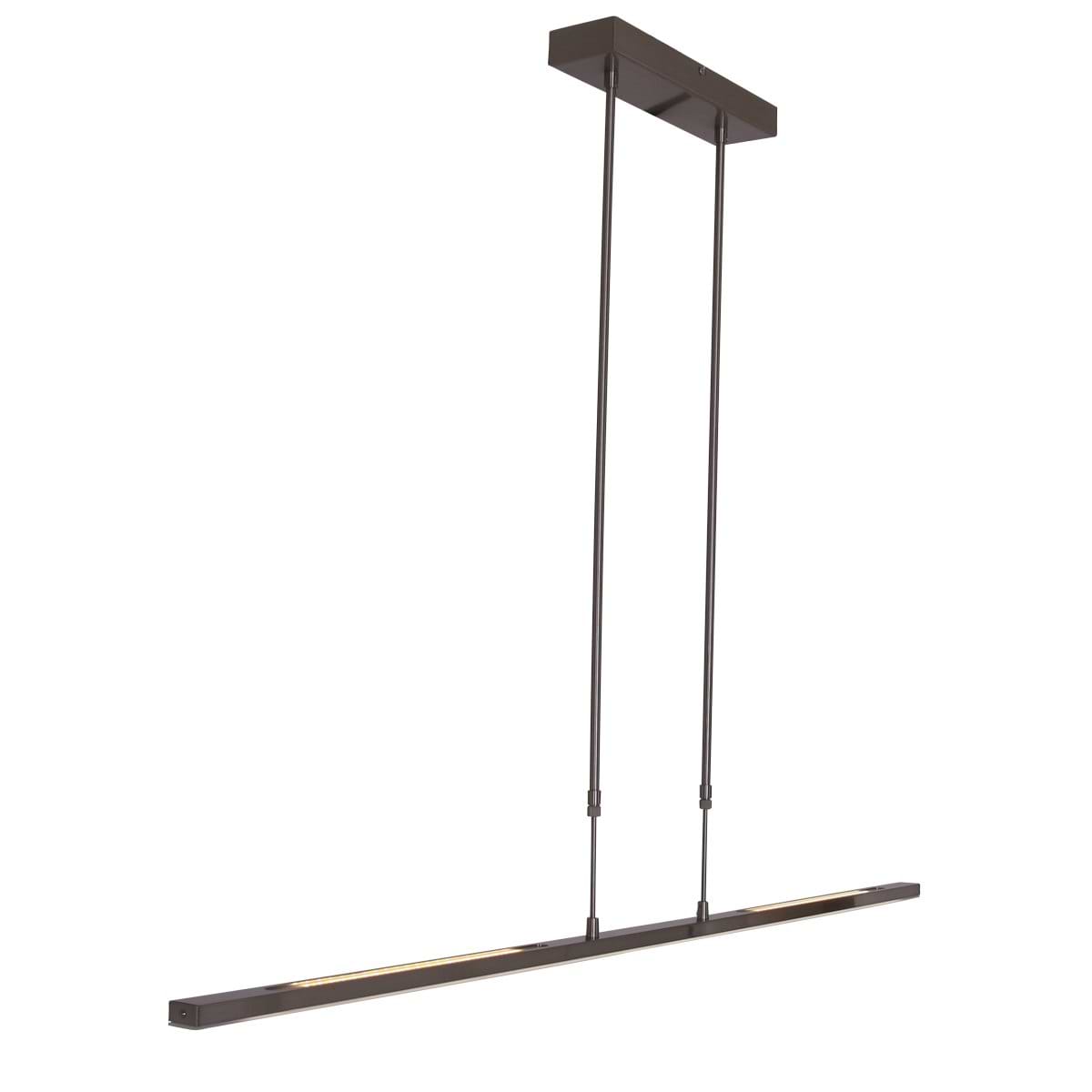 Smalle hanglamp LED 122 cm dimbaar STEINHAUER - 1482ST- Hanglamp- Steinhauer- Zelena LED- Modern - Design- Staal met witte pirex onderstrip- Metaal