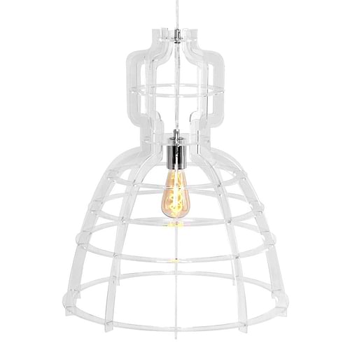 Hanglamp 1-lichts acryl - chroom - Mark III trans