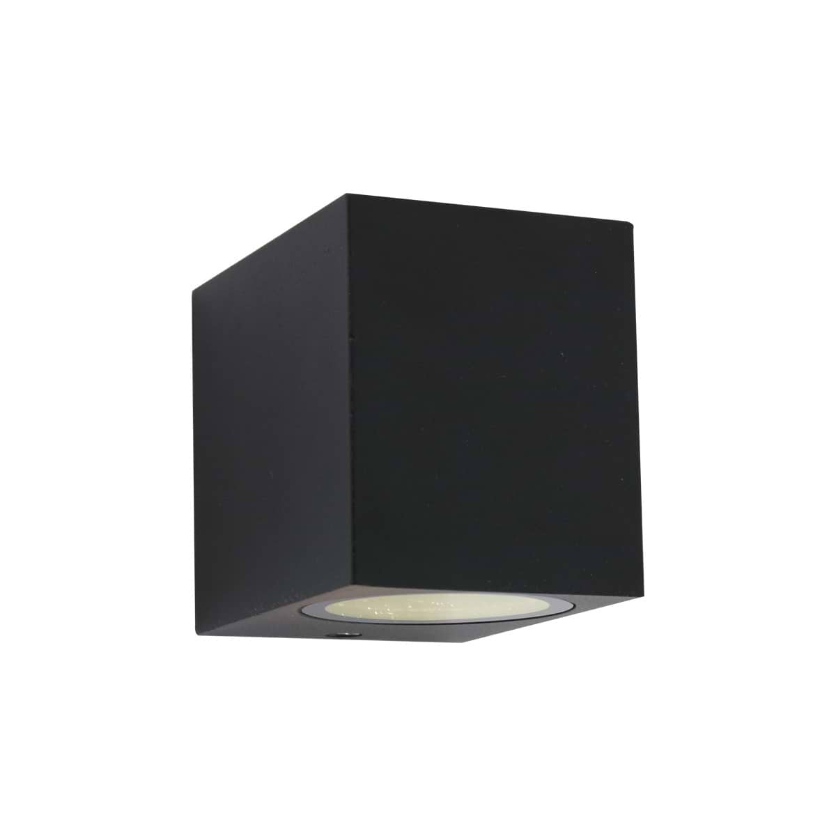 Buitenlamp 1-lichtswand vierkGU10 STEINHAUER - 1495ZW - Tuinverlichting - Buitverlichting- Steinhauer- Logan- Modern- Zwart  - Aluminium