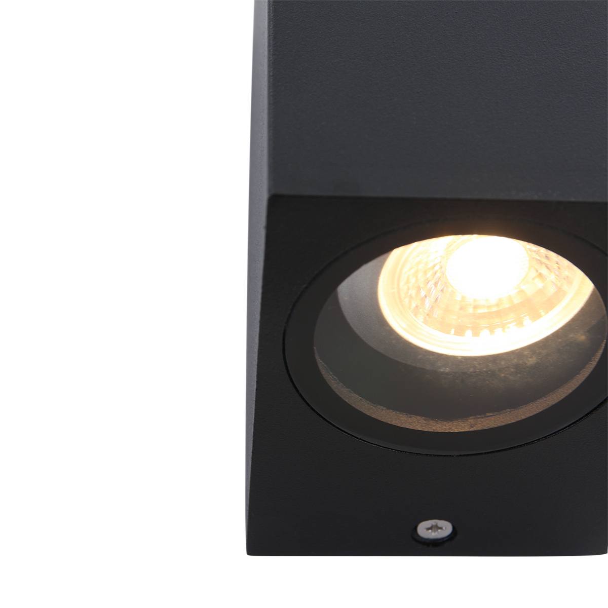 Buitenlamp 2-lichts wand rechth GU10 STEINHAUER - 1497ZW - Tuinverlichting - Buitverlichting- Steinhauer- Logan- Modern- Zwart  - Aluminium