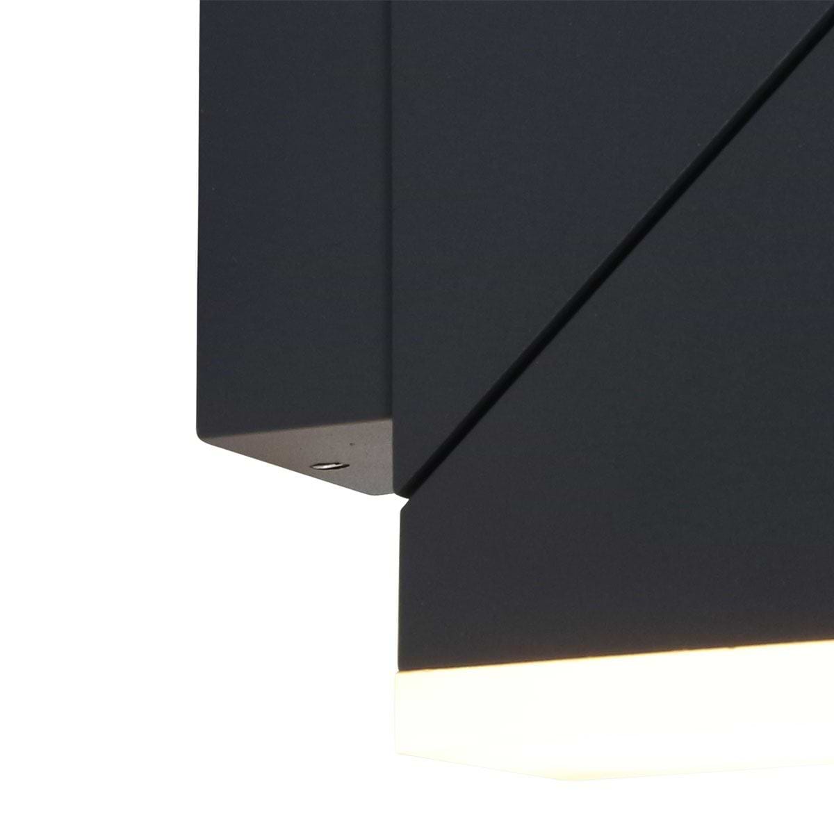 Buitenlamp 2-lichts wand LED rechthoek 2x6-5w STEINHAUER - 1507ZW - Tuinverlichting - Buitverlichting- Steinhauer- Diversen- Diversen- Zwart  -