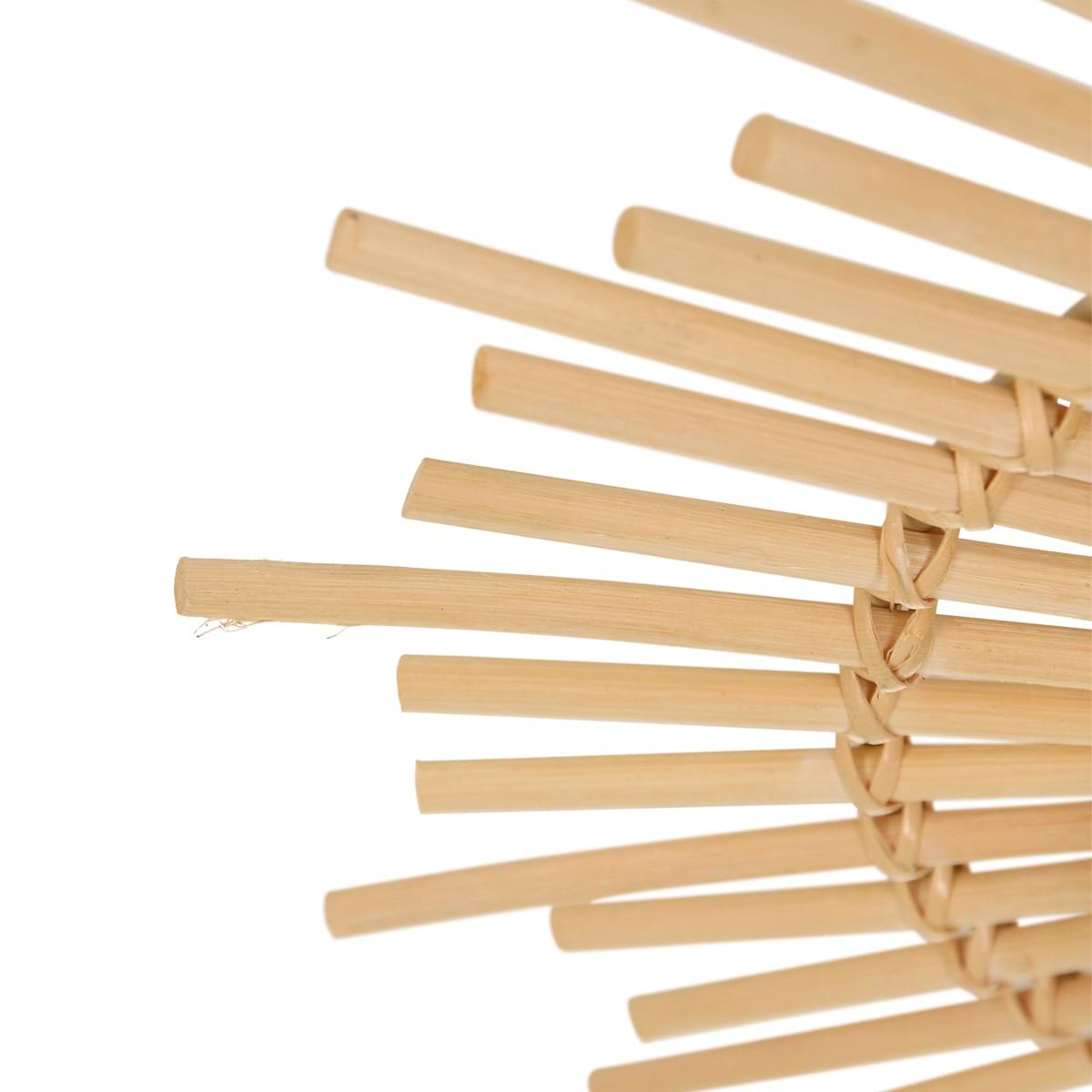 Plafondlamp 7827w+bamboo ring - wit en hout - Aura - Anne light & home