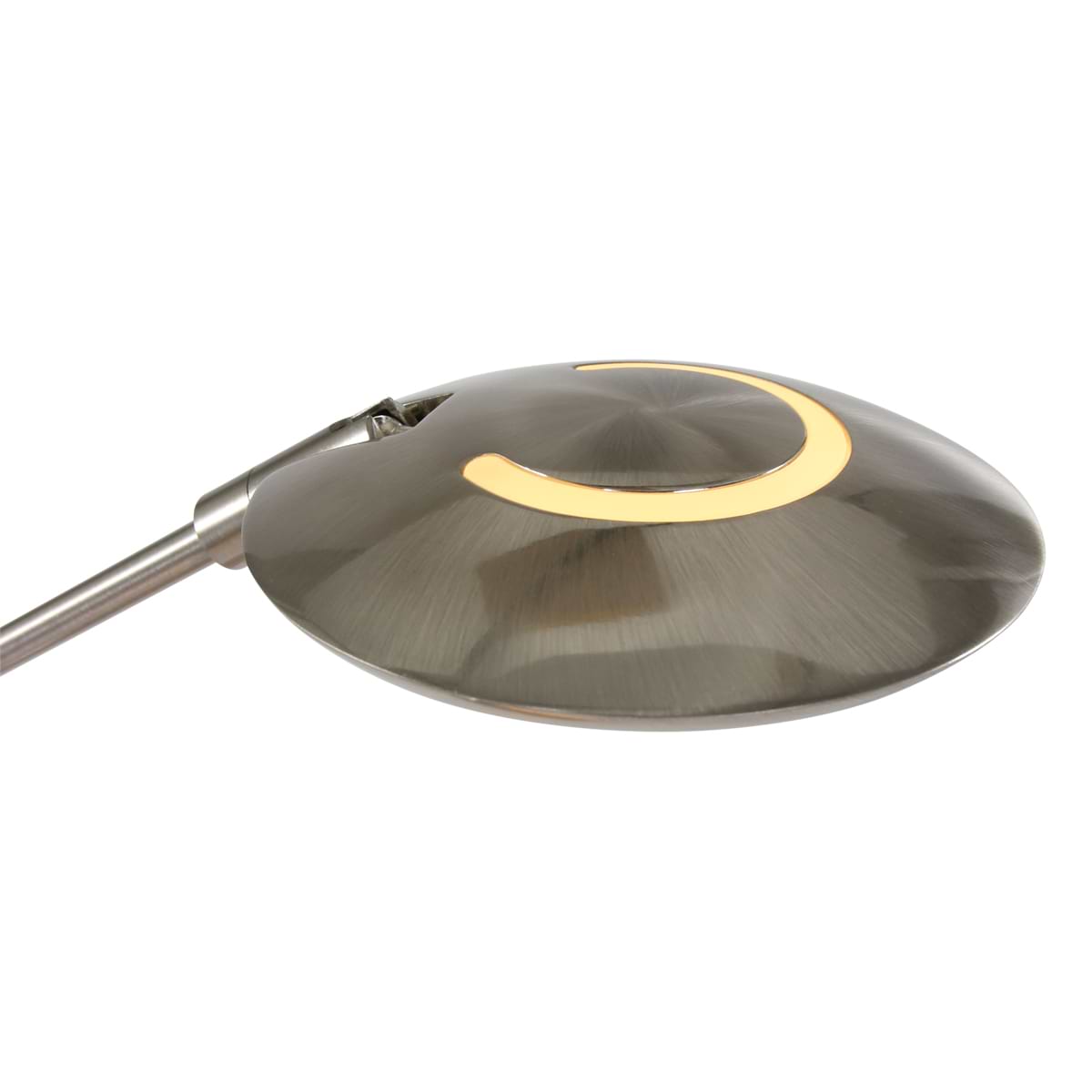 Leeslamp, tafellamp, bureaulamp. Functioneel en sfeerlicht. LED. Dimbaar en verstelbaar. Staal, RVS Look
