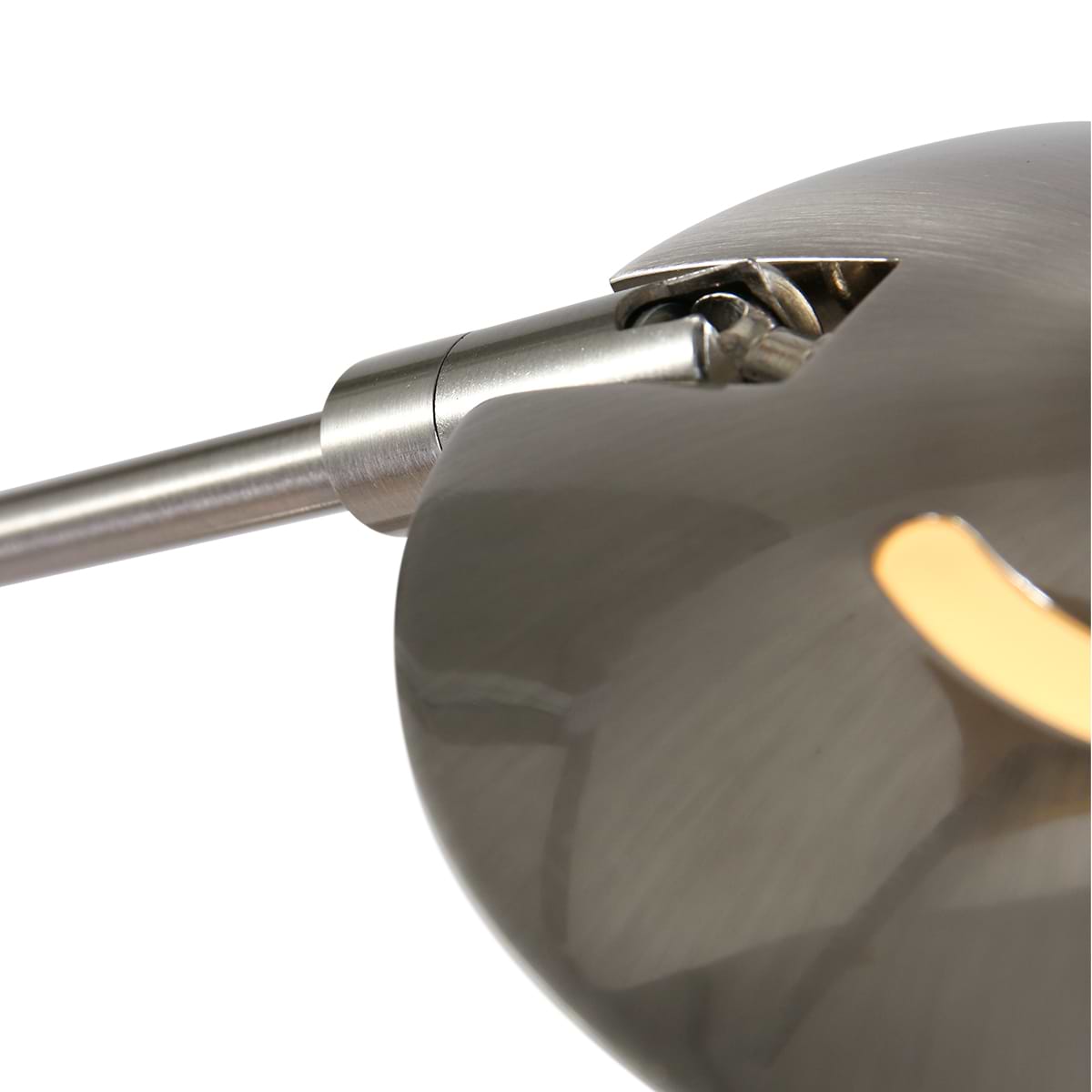 Leeslamp, tafellamp, bureaulamp. Functioneel en sfeerlicht. LED. Dimbaar en verstelbaar. Staal, RVS Look