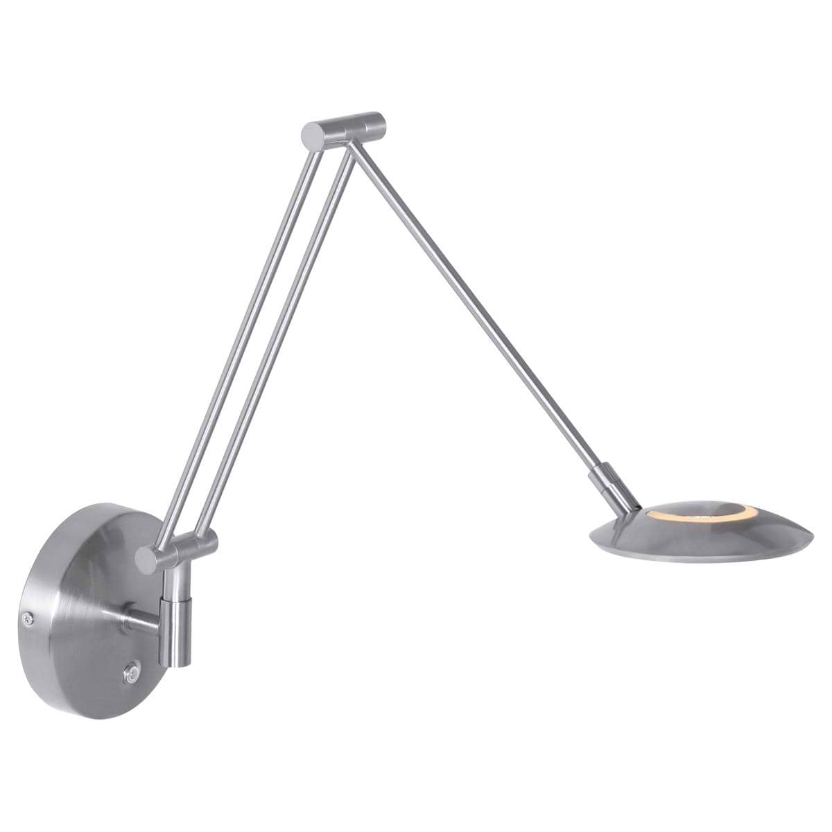 Wandlamp 1-lichts LED knik - staal en wit - Zodiac LED - Steinhauer
