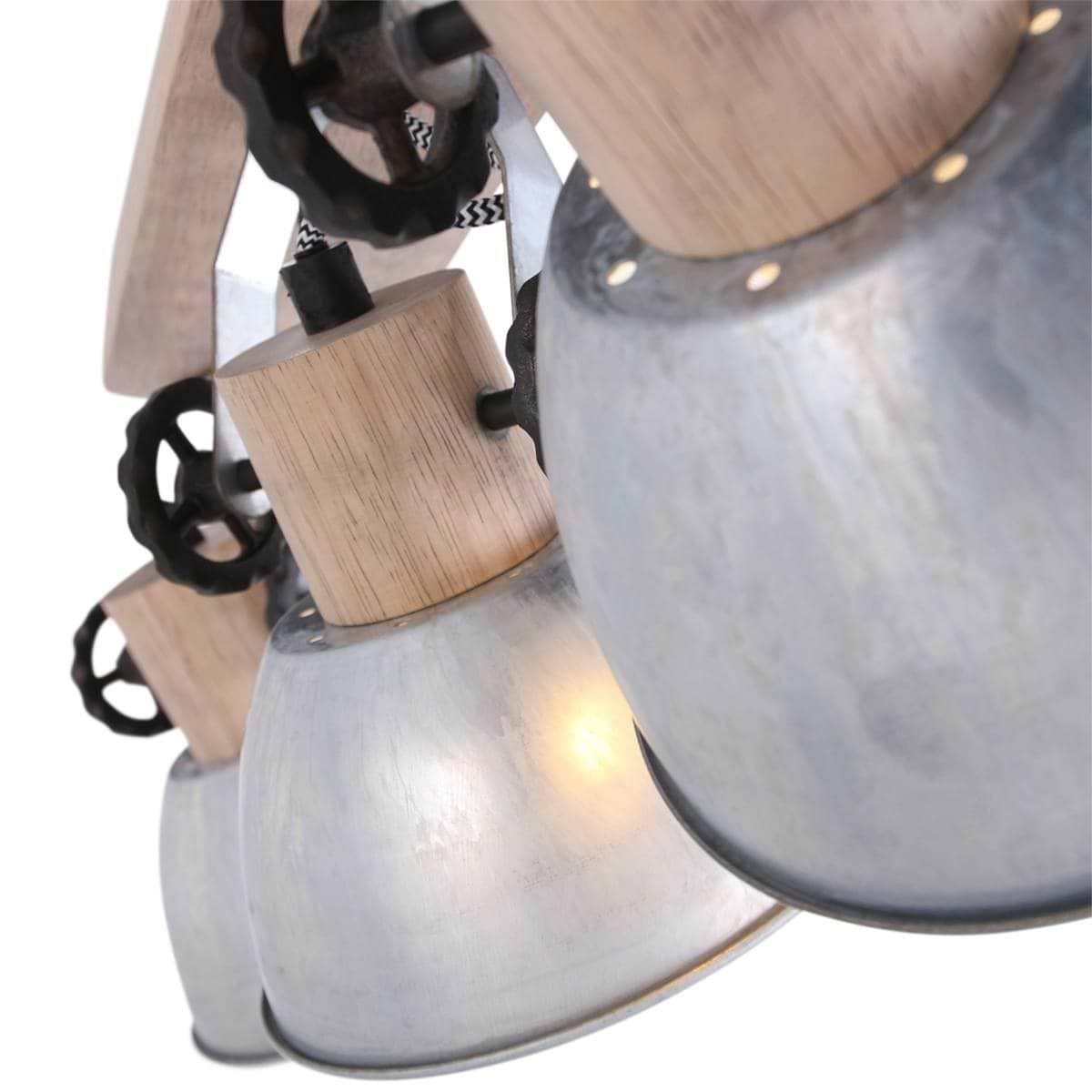 Spot 3-lichts E27 - nikkel en hout - Gearwood - Mexlite