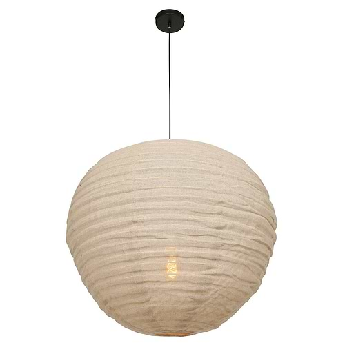 Hanglamp 1-lichts guaze E27 - Scandinavisch - bruin en zwart - Bangalore - Anne light & home