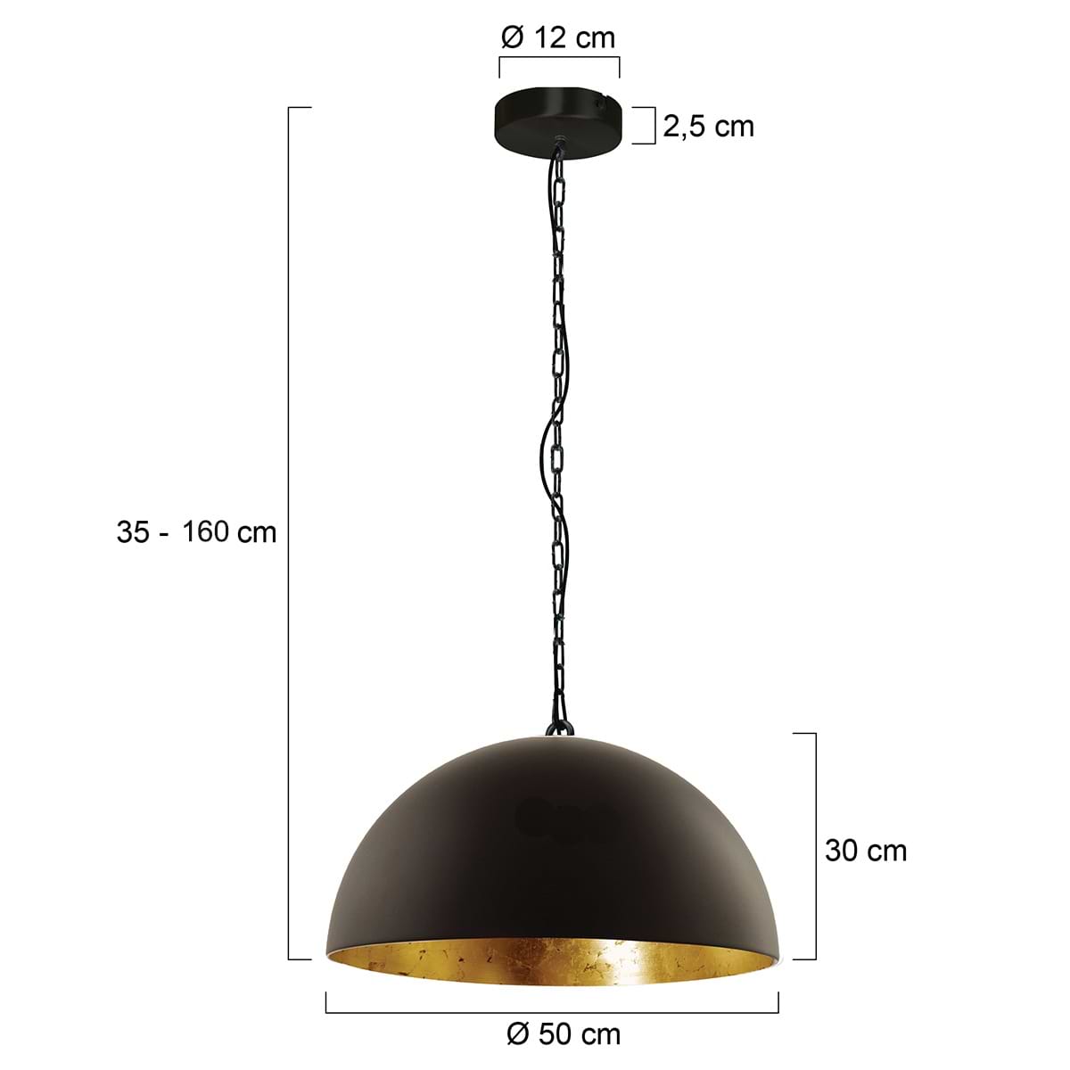 Hanglamp 1-lichts E27 50cm, Semicirkel, Steinhauer - Afbeelding 8
