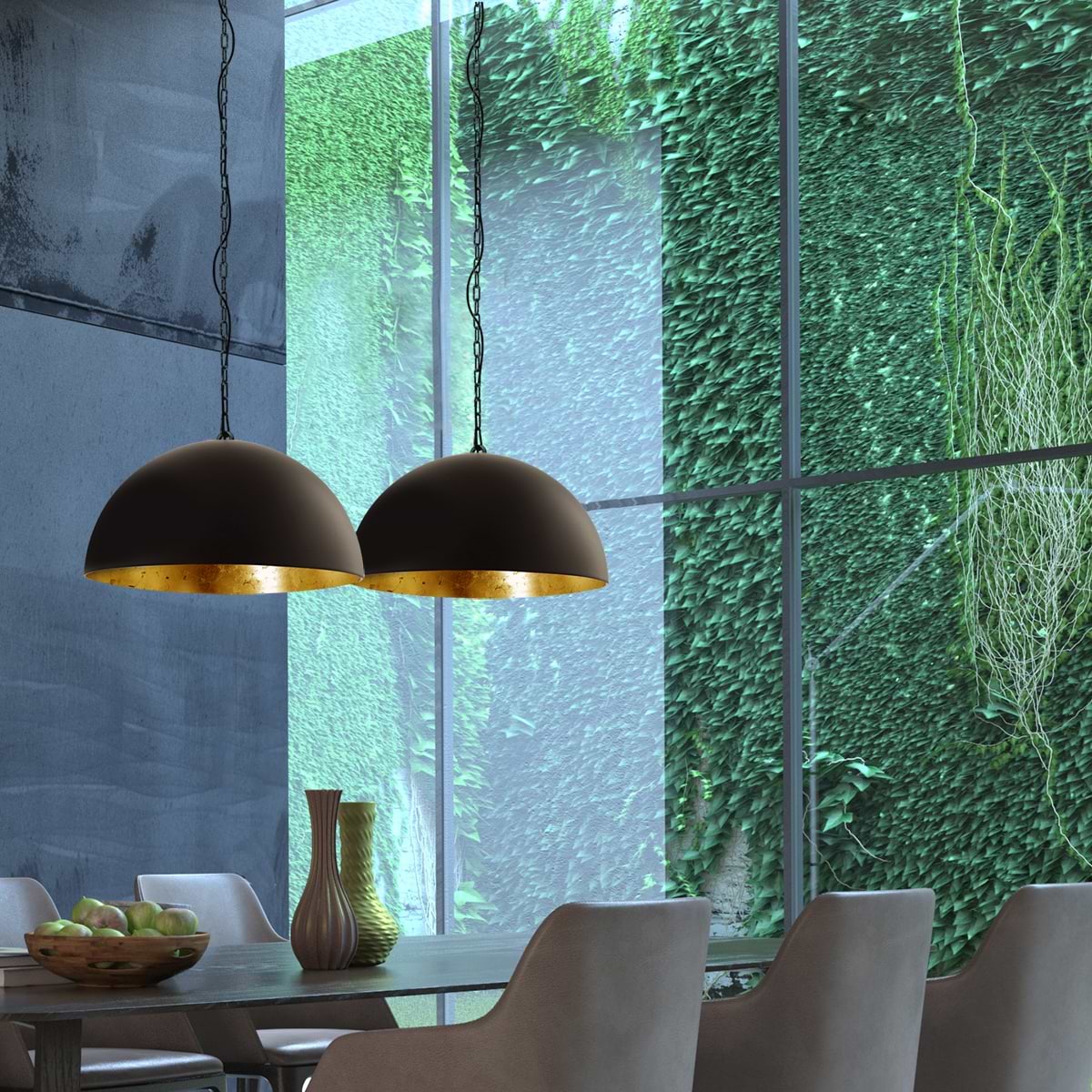 Hanglamp 2-lichts E27 35x130x150cm - Semicirkel - Steinhauer