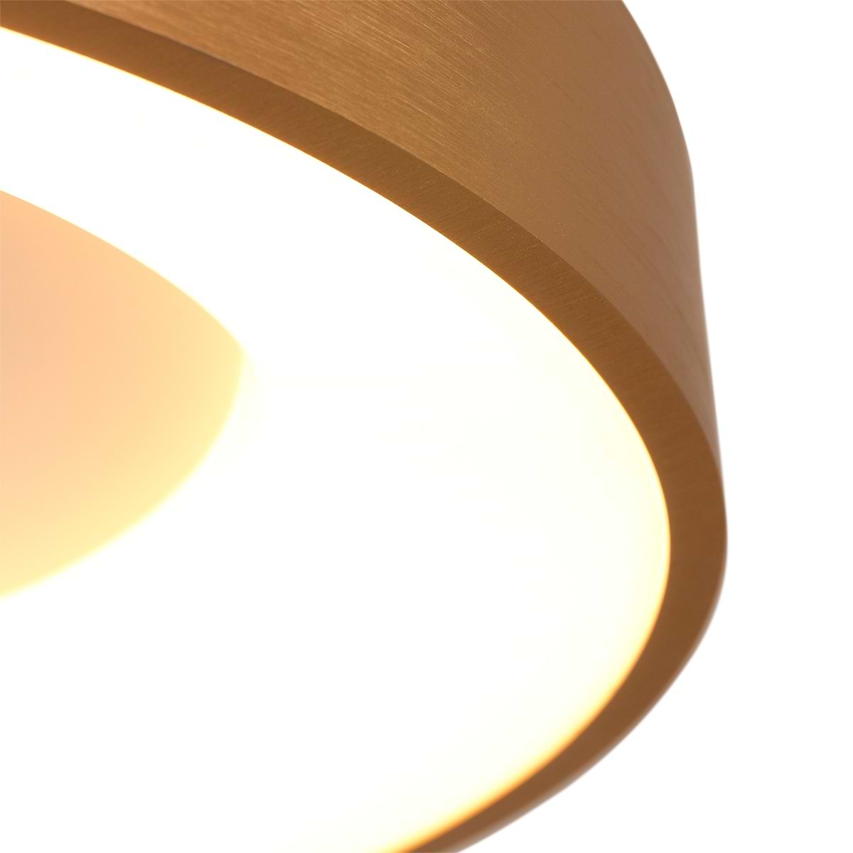 Plafondlamp rond 38cm 30w 2700K - goud en wit - modern - Ringlede - Steinhauer