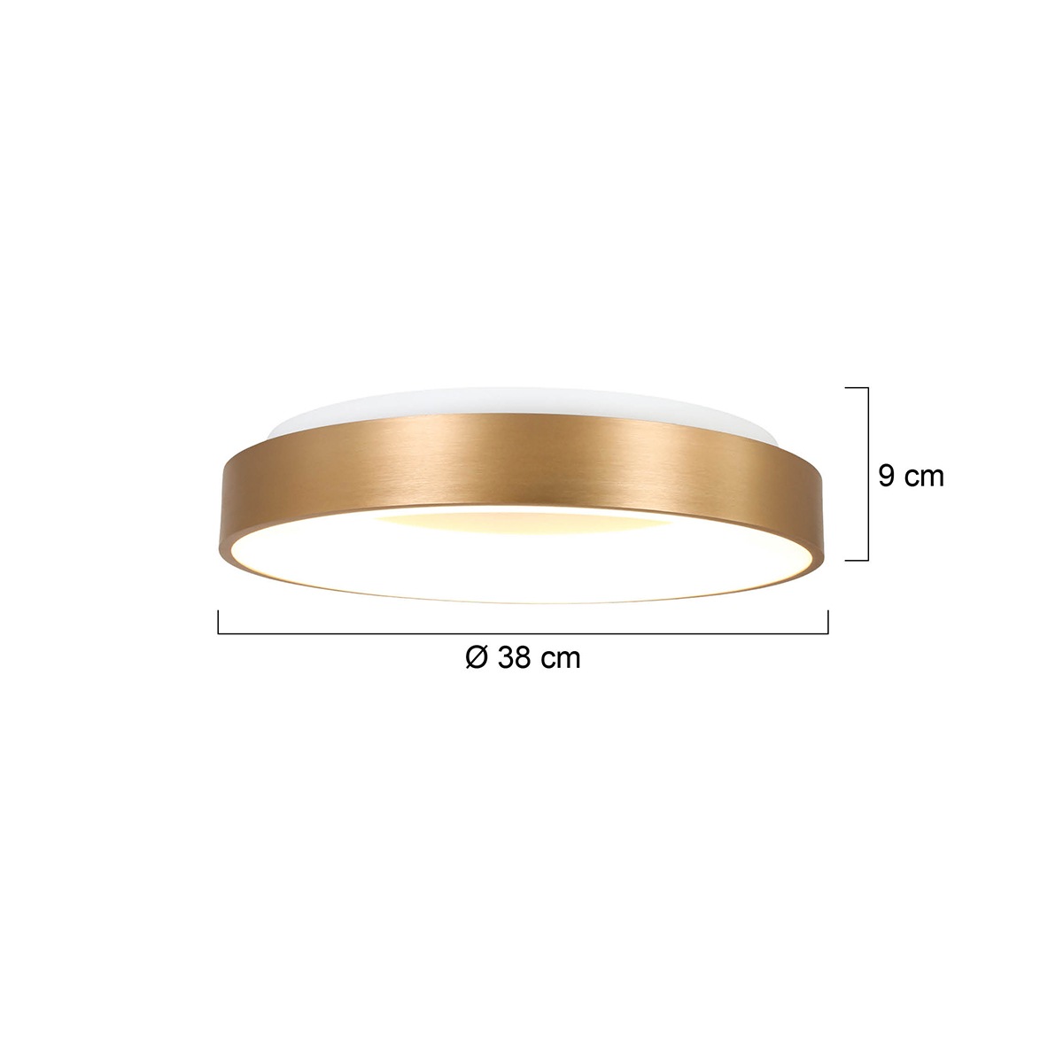 Plafondlamp rond 38cm 30w 2700K, goud en wit, modern, Ringlede, Steinhauer - Afbeelding 6