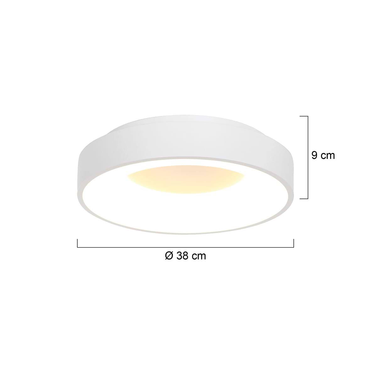 Plafondlamp rond 38cm 30w 2700k, wit, modern, Ringlede, Steinhauer - Afbeelding 7