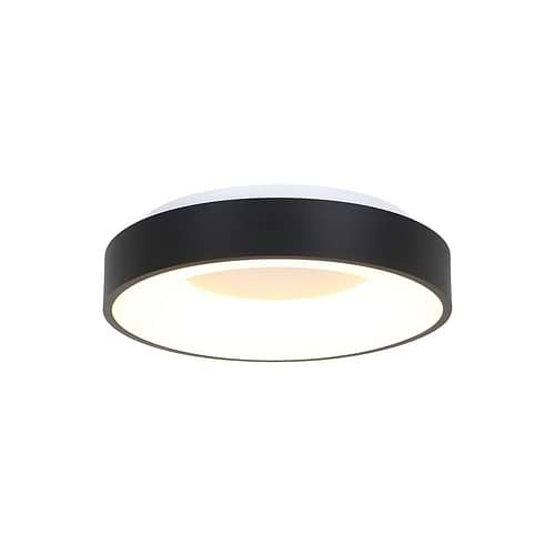 Plafondlamp rond 38cm 30w 2700k - zwart en wit - modern - Ringlede - Steinhauer