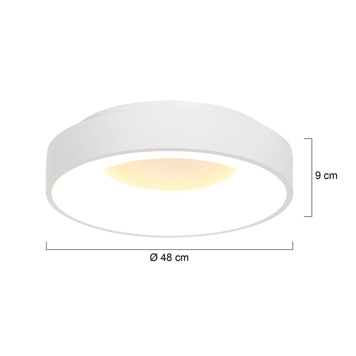 Plafondlamp rond 48cm 40w 2700k, wit, modern, Ringlede, Steinhauer - Afbeelding 7