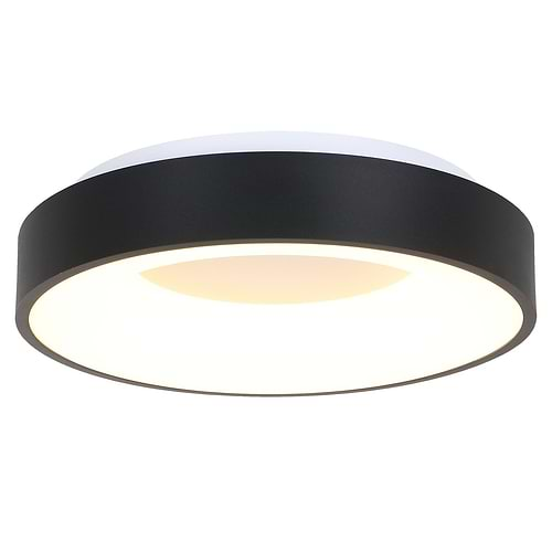 Plafondlamp rond 48cm 40w 2700k - zwart en wit - modern - Ringlede - Steinhauer