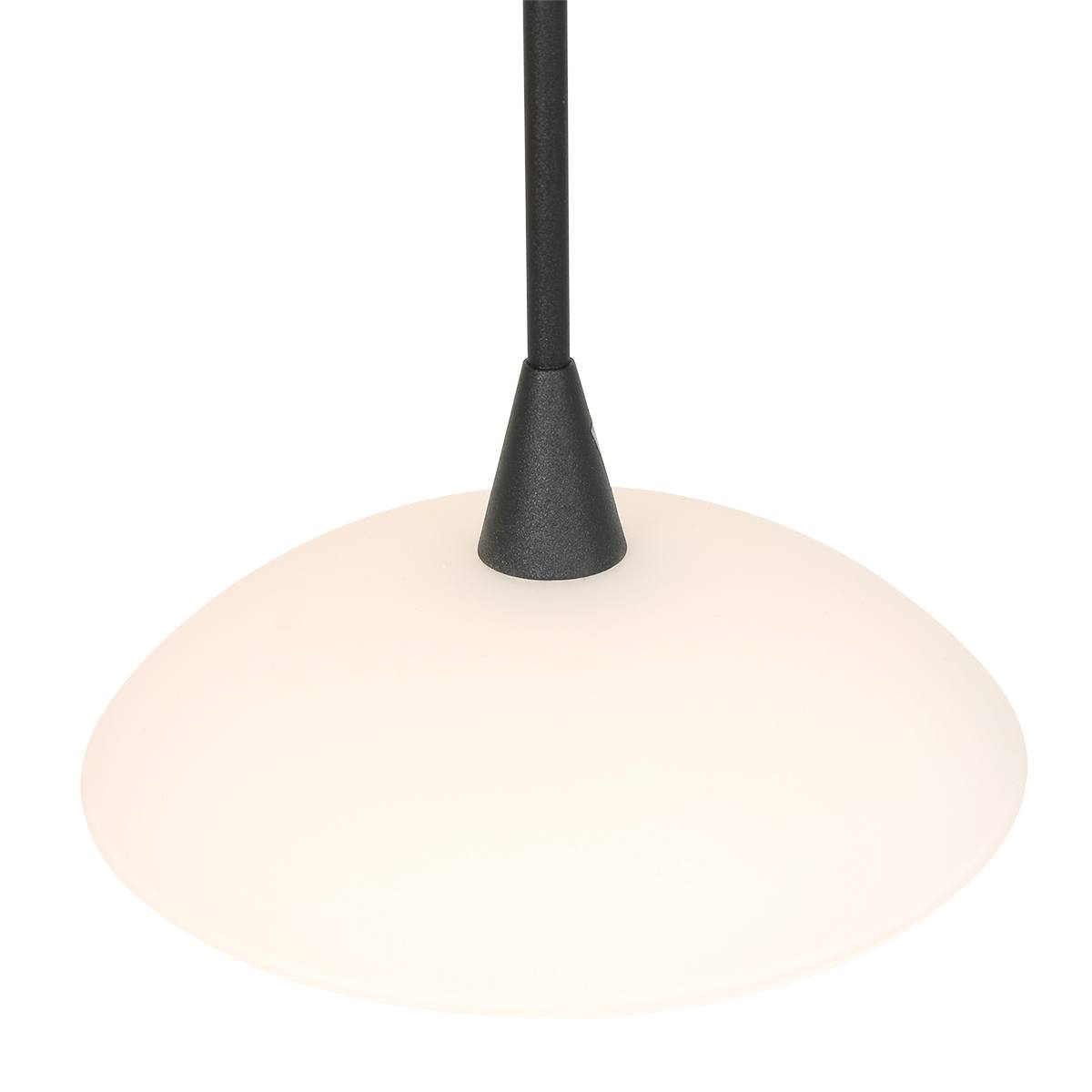 Hanglamp 3-lichts glas G9 - modern - zwart en wit - Tallerken - Steinhauer