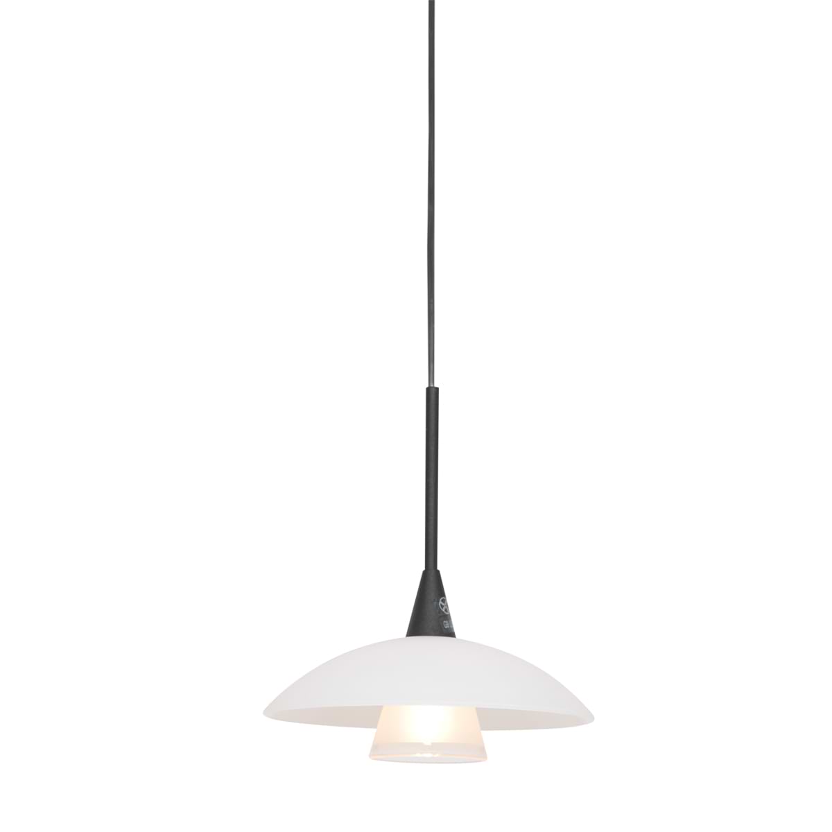 Hanglamp 1-lichts glas G9 - modern - zwart en wit - Tallerken - Steinhauer