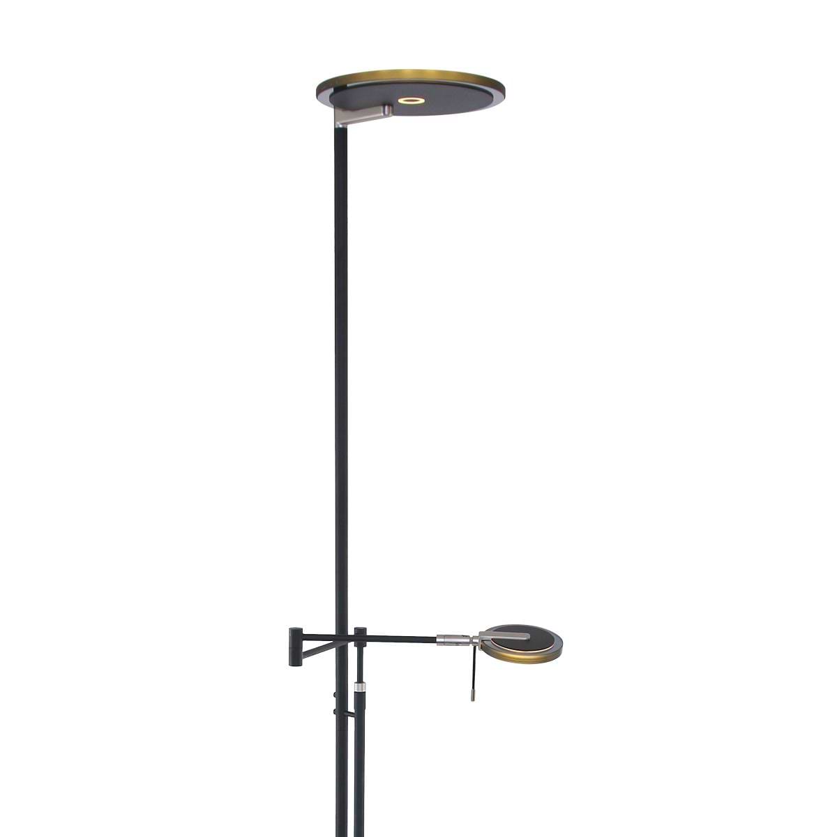 Vloerlamp 2-lichts LED knik grijs glas - zwart - Turound - Mexlite