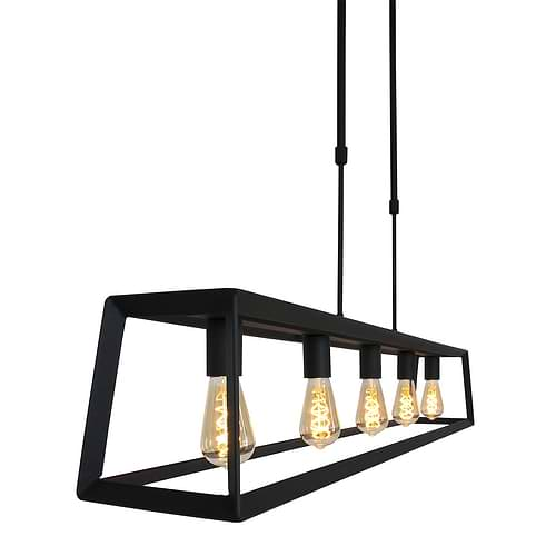 Hanglamp 5-lichts 40w E27 - zwart - Buckley - Mexlite