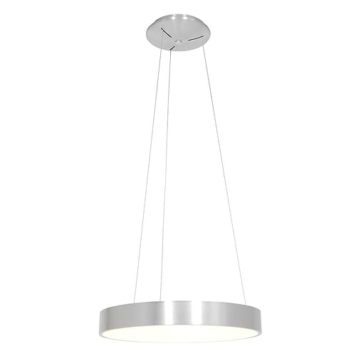 Hanglamp rond 48cm 40w 2700K - zilver en wit - Ringlede - Steinhauer