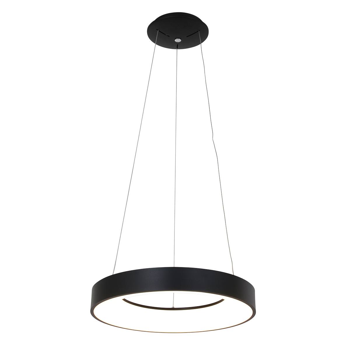 Hanglamp rond 48cm 40w 2700K - zwart en wit - Ringlede - Steinhauer