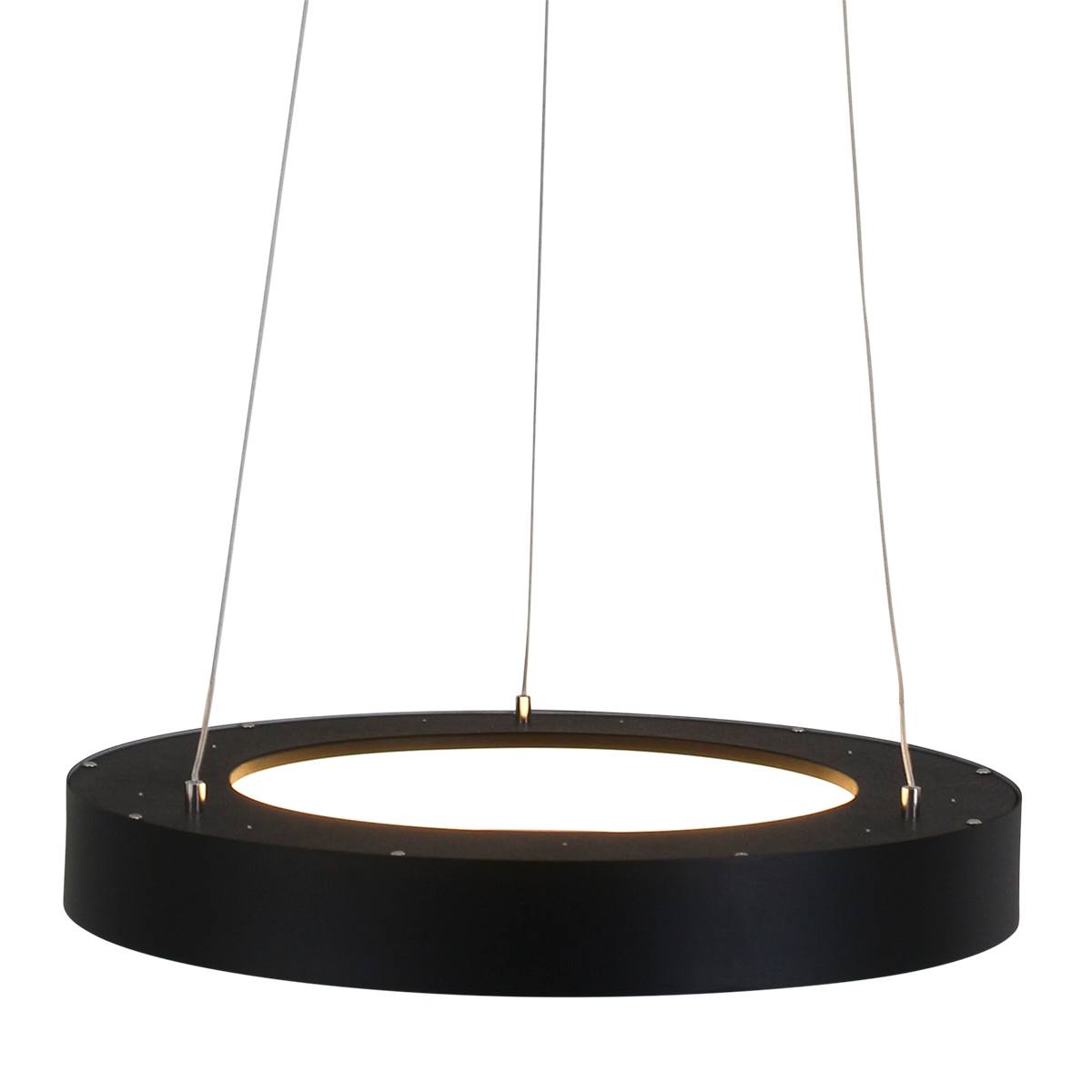 Hanglamp rond 48cm 40w 2700K - zwart en wit - Ringlede - Steinhauer