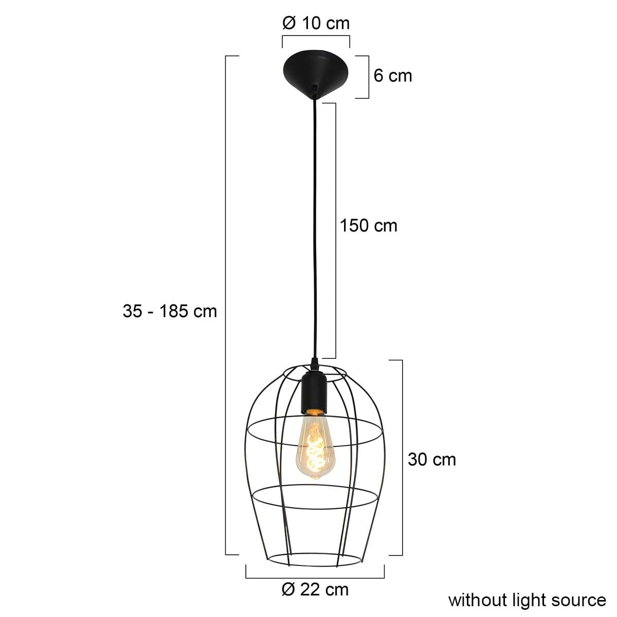 Hanglamp 1-lichts, zwart, Mimimalics, Mexlite - Afbeelding 6