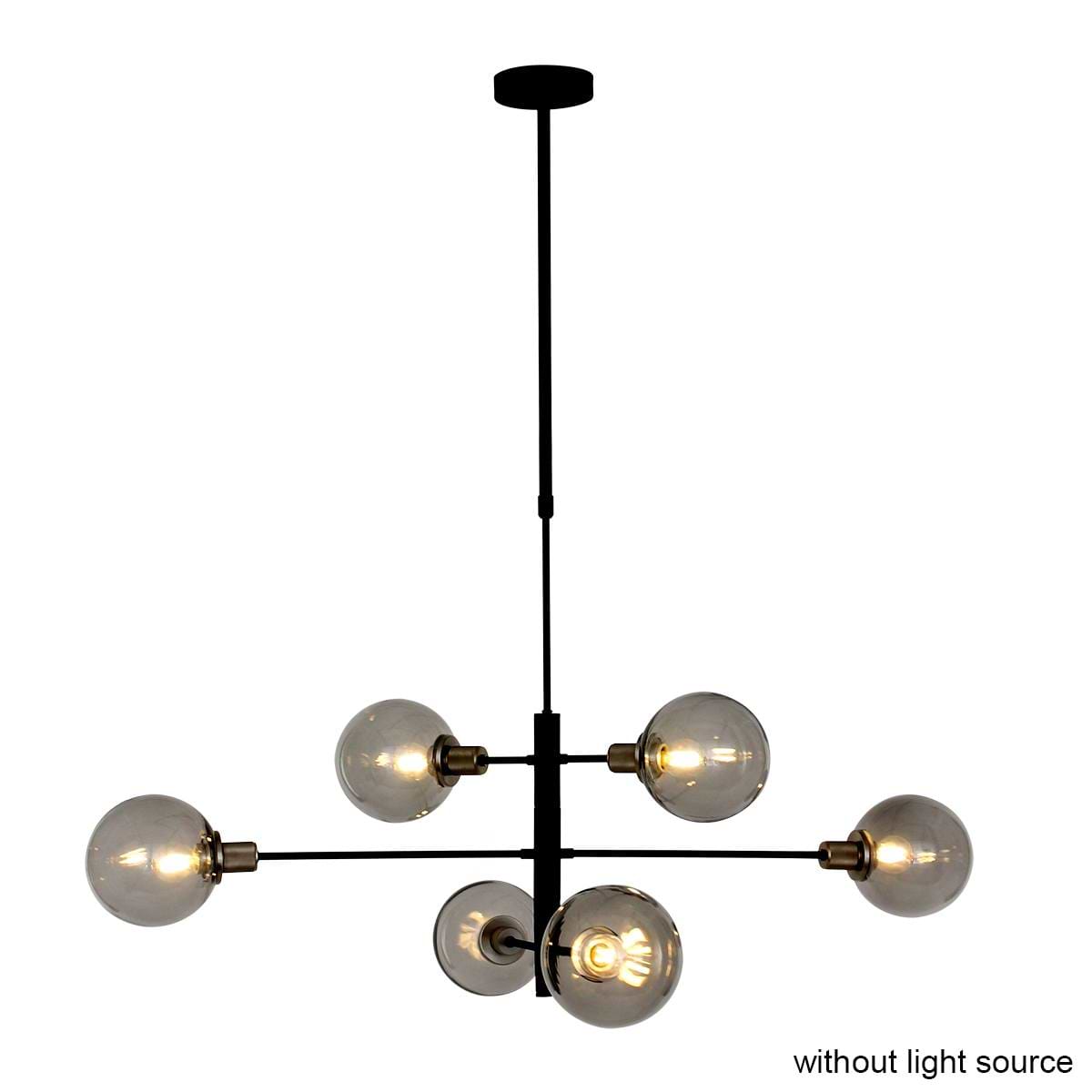 Hanglamp 6-lichts bol - zwart en grijs - Constellation - Steinhauer