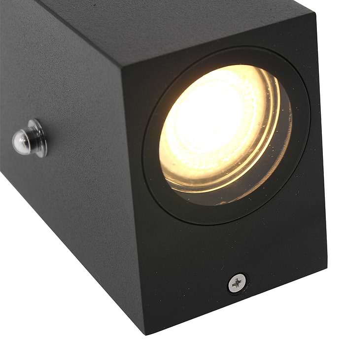 Buitenlamp -  wandlamp voor buiten -  IP54 -  2-lichts LED 4w 2700K sensor -  zwart en helder wit -  Steinhauer