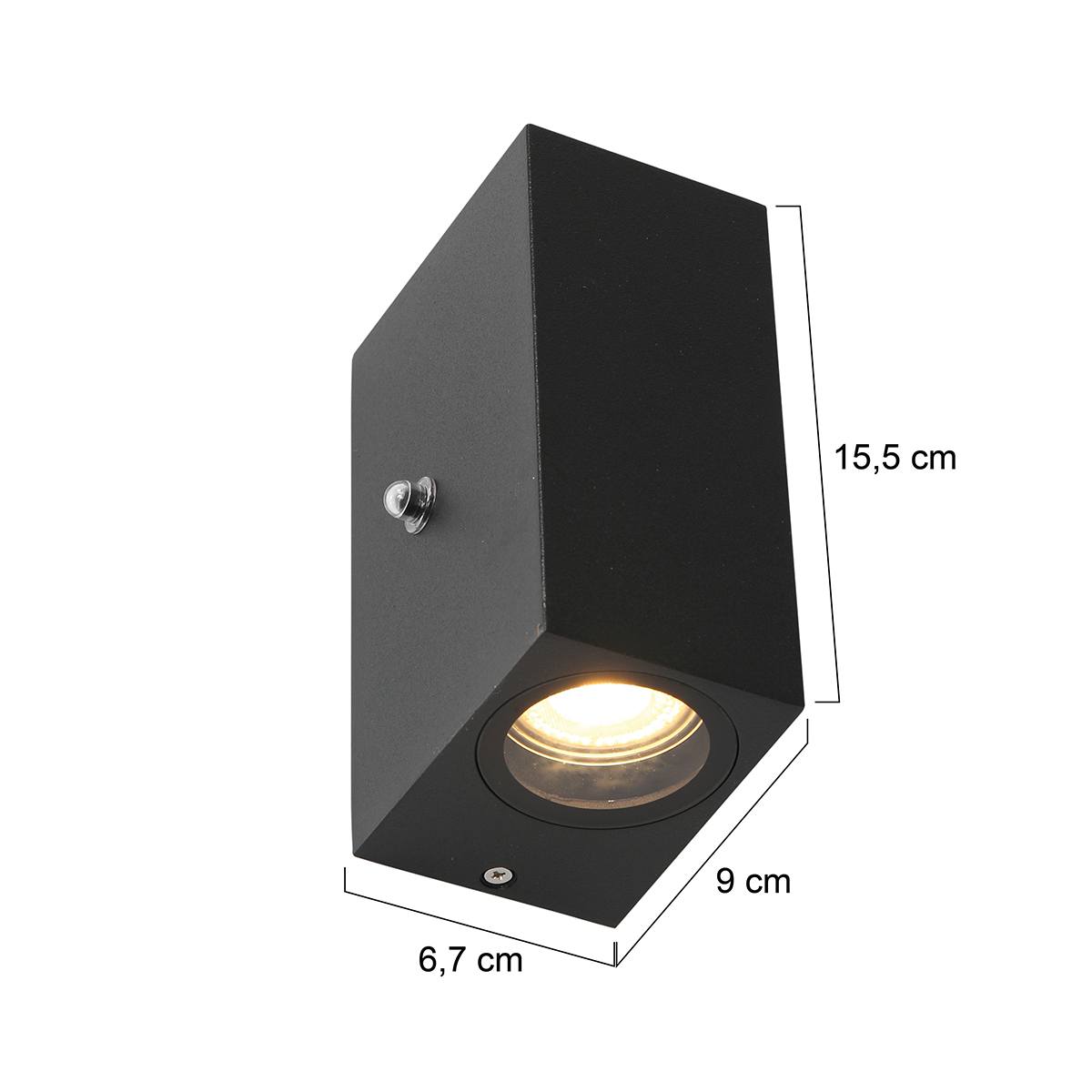 Buitenlamp, wandlamp voor buiten, IP54, 2-lichts LED 4w 2700K sensor, zwart en helder wit, Steinhauer - Afbeelding 6