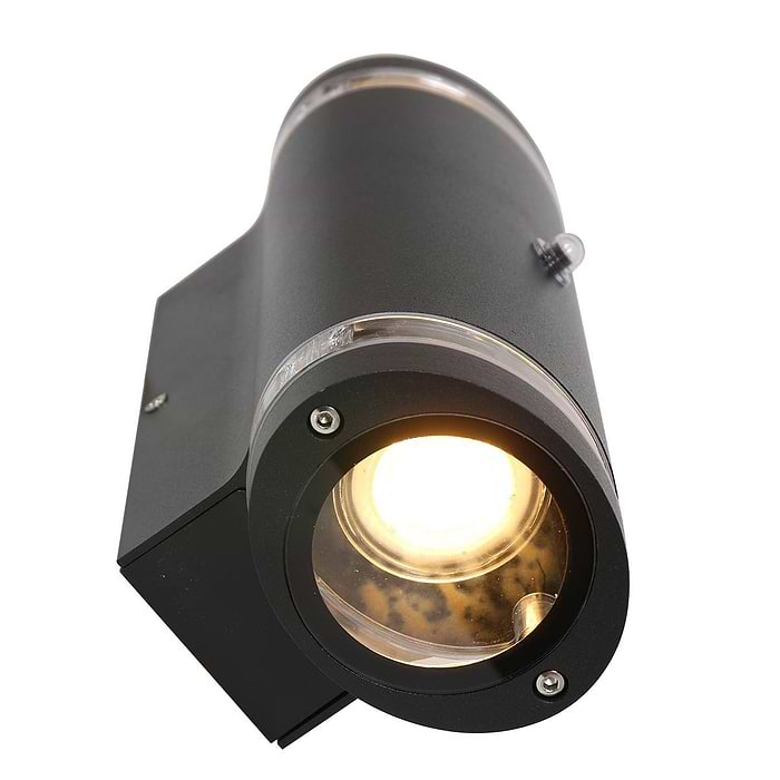 Buitenlamp -  wandlamp voor buiten -  IP44 -  2-lichts LED 4w 2700K sensor -  zwart en helder wit -  Steinhauer