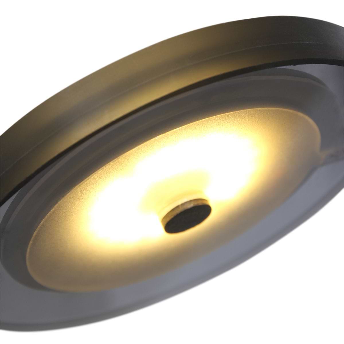 Wandlamp 1-lichts LED grijs glas - zwart - Turound LED - Steinhauer