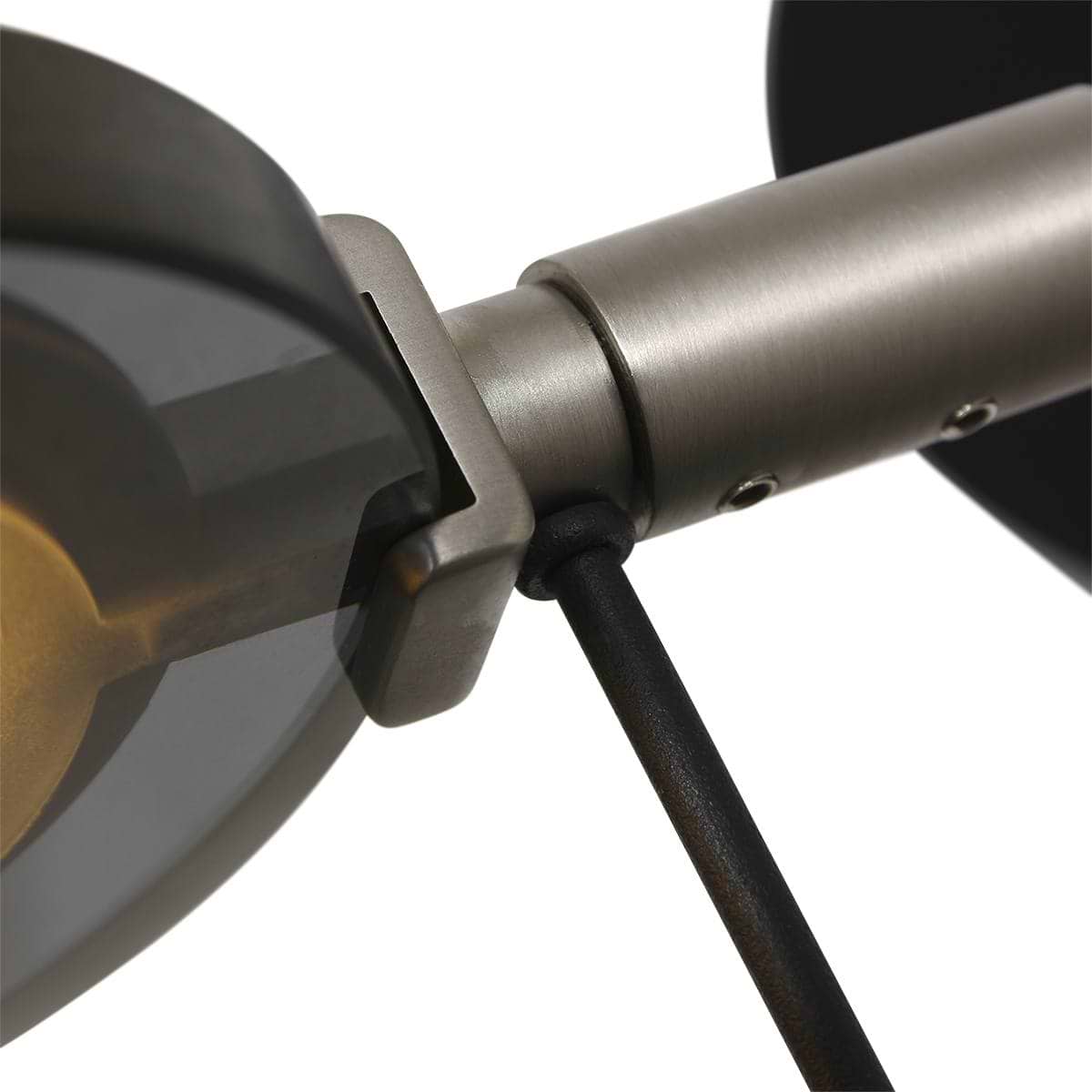 Wandlamp 1-lichts LED grijs glas - zwart - Turound LED - Steinhauer
