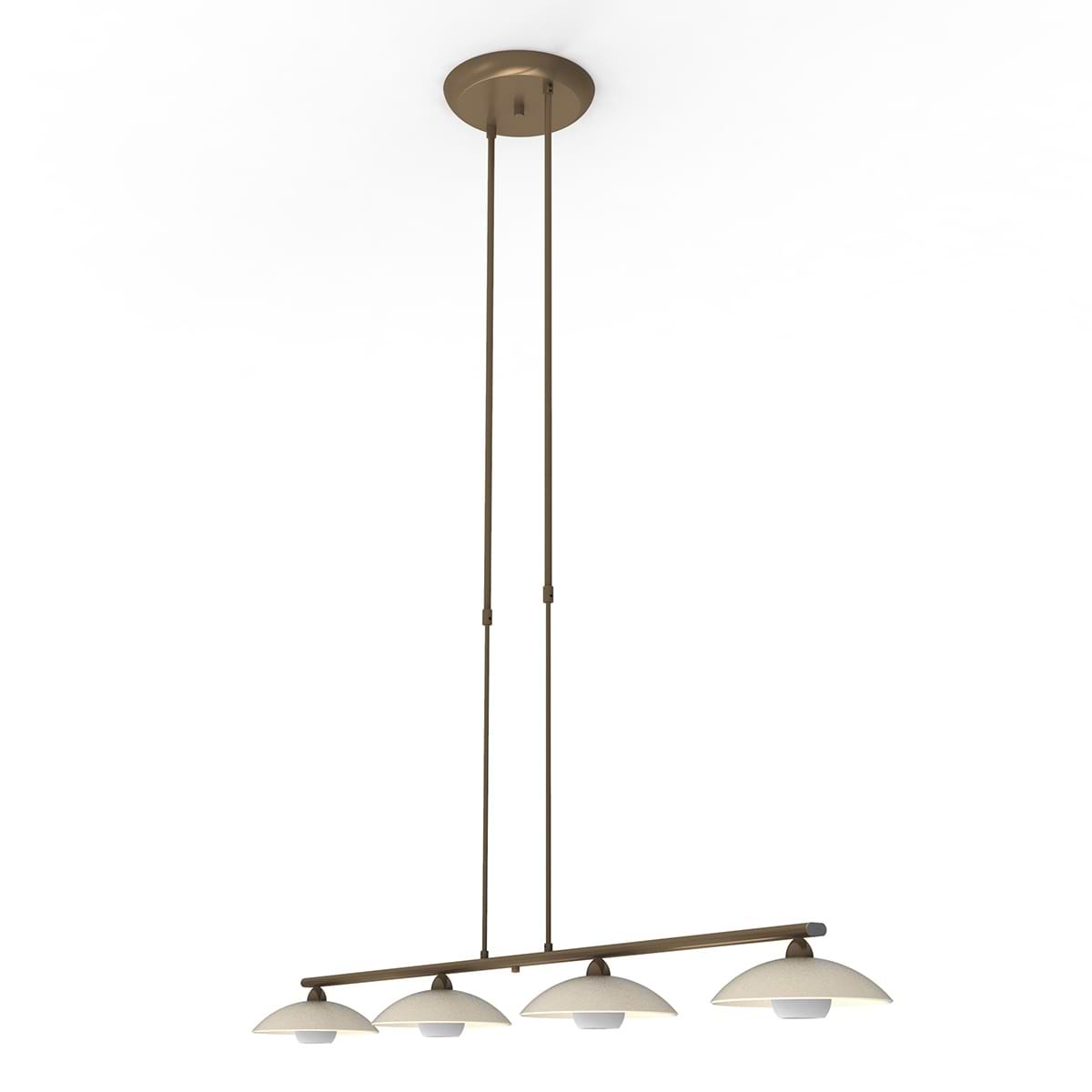 Hanglamp 4-lichts glas G9 - brons en crème - Sovereign classic - Steinhauer