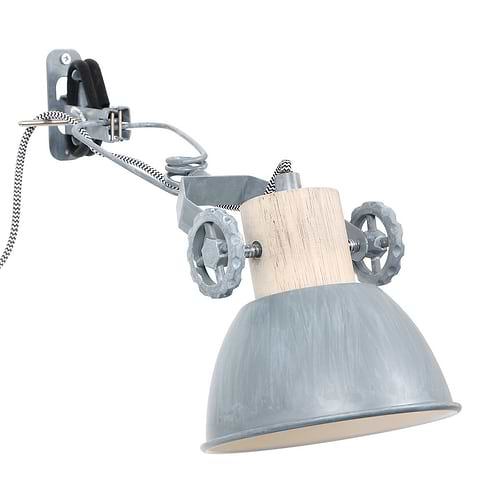 Wandspot -  klemspot -  1-lichts switch - grijs en hout - Gearwood - Mexlite