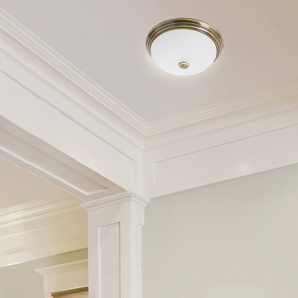 Plafondlamp- plafonnier- Glas STEINHAUER - 2779BR - Plafondlamp- Steinhauer- Ceiling and wall- Klassiek - Minimalistisch design- Brons Wit - Metaal Glas