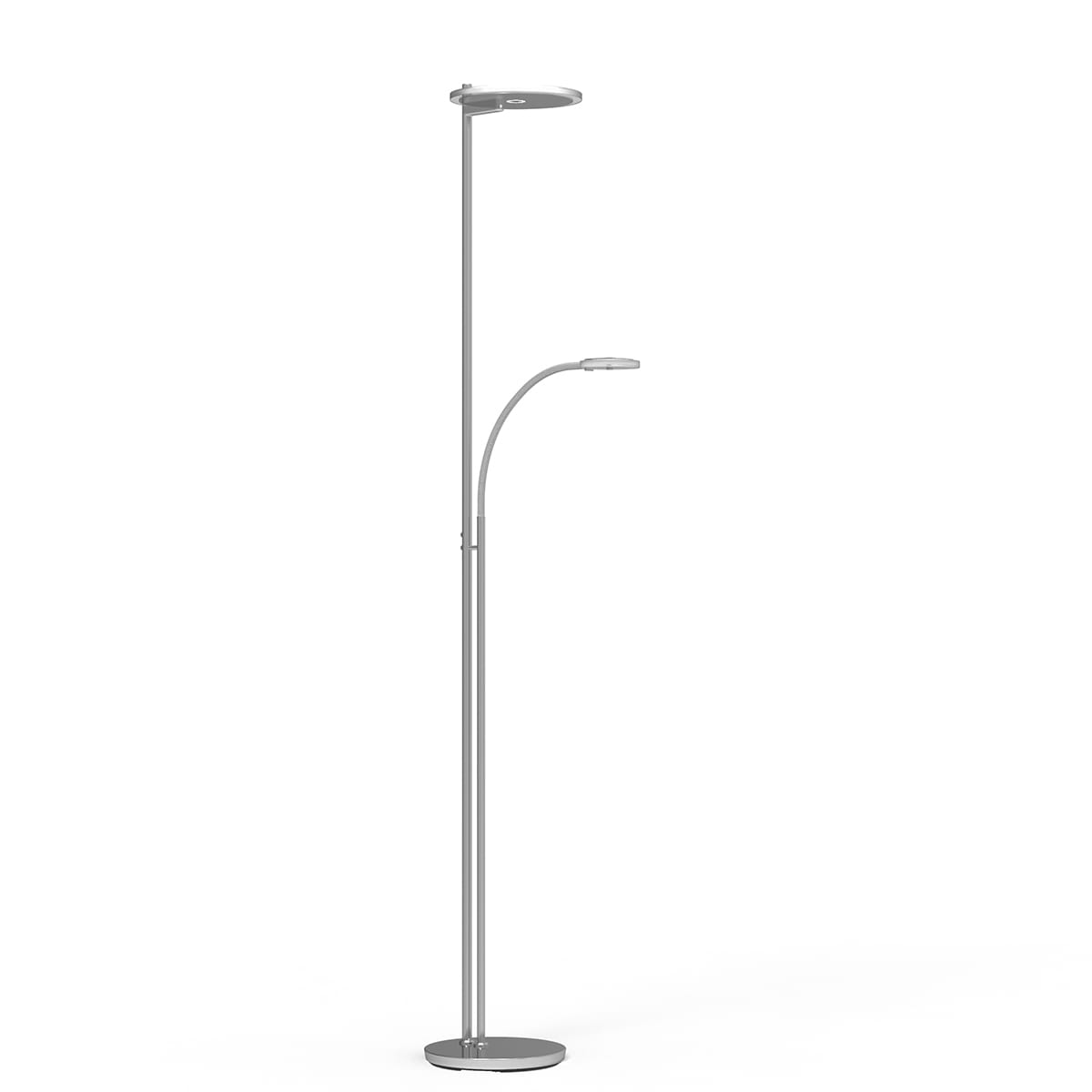 Vloerlamp 2-lichts transparant 40+10w 2200-4000K - staal - Turound light color - Steinhauer