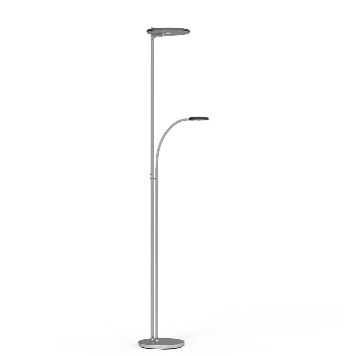 Vloerlamp 2-lichts smoke 40+10w 2200-4000K - staal - Turound light color - Steinhauer