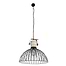 Hanglamp 1-lichts 52cm stripes - zwart en hout - landelijk - Dunbar - Anne light & home