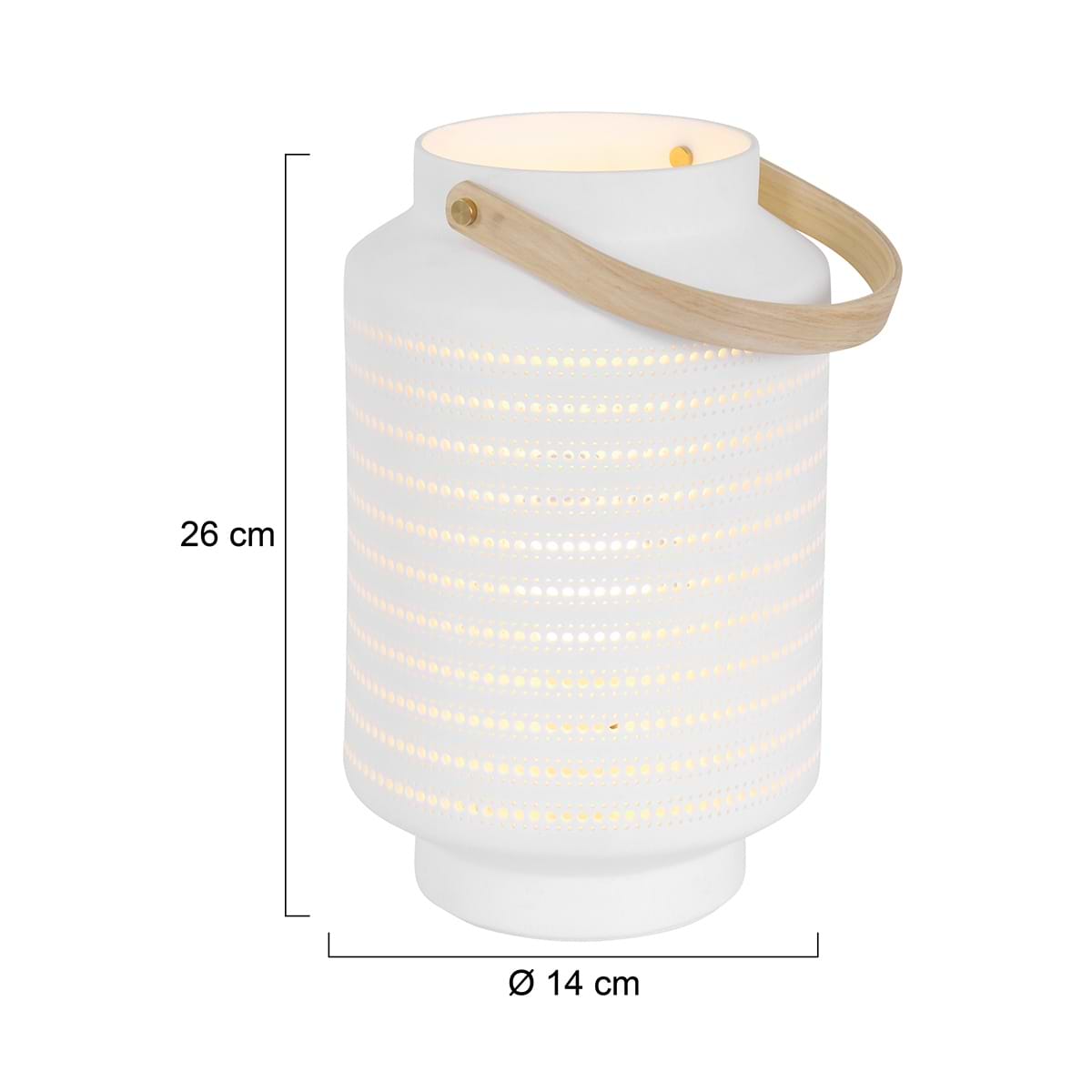 Tafellamp 1-lichts E14, wit, Porcelain, Anne light & home - Afbeelding 6