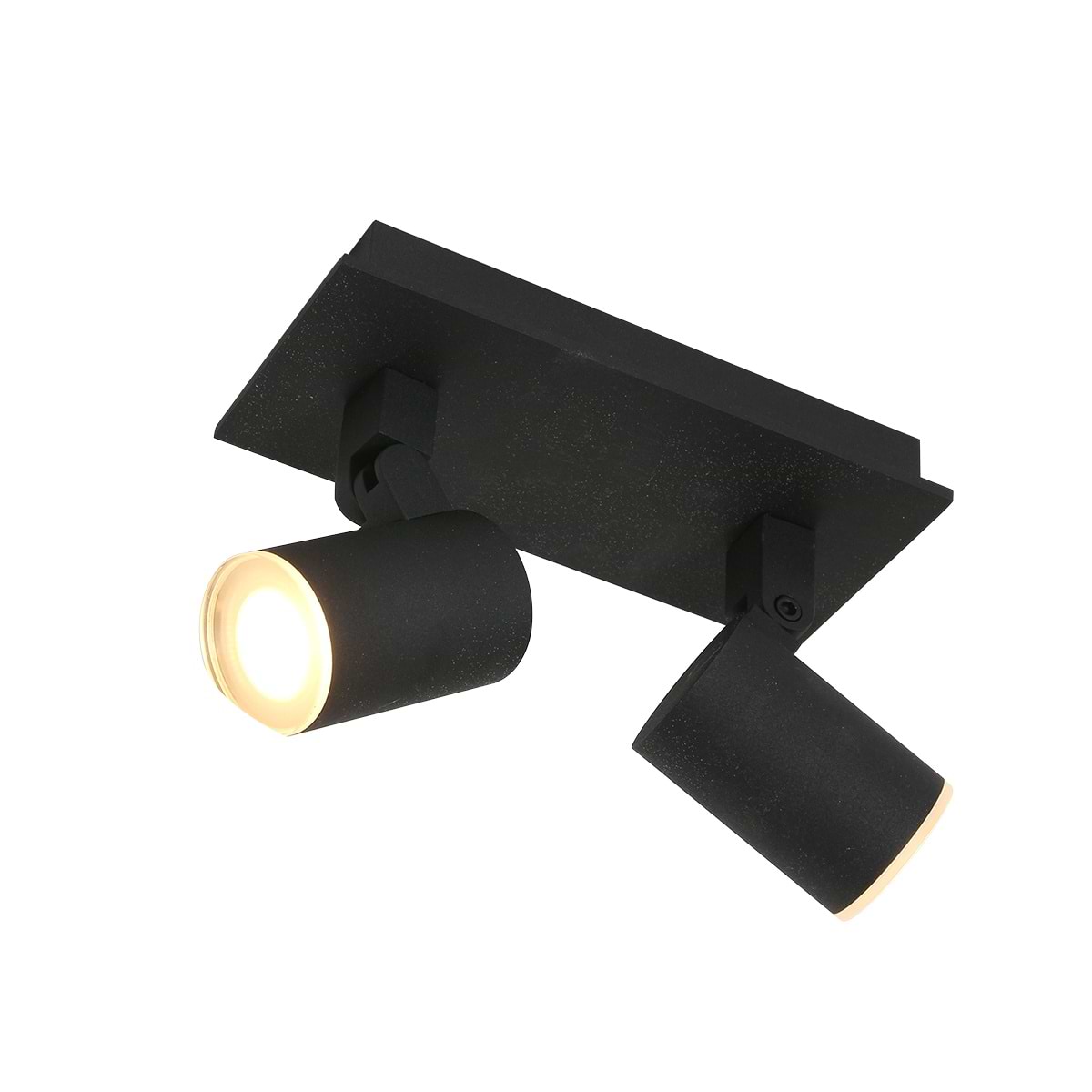 Plafondlamp -  plafondspot 2-lichts GU10 - zwart - Point noirs - Steinhauer