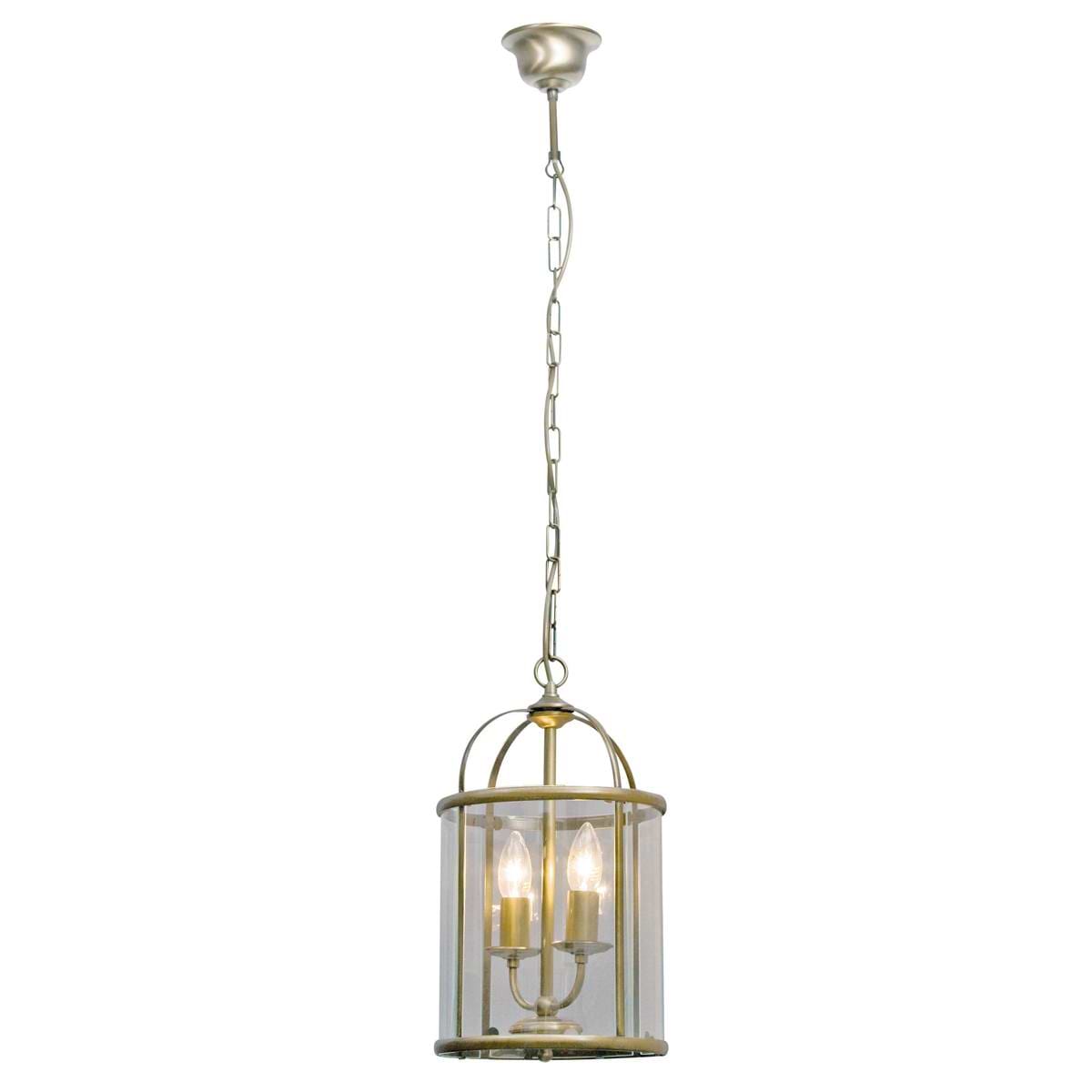 Hanglamp 2-lichts Glas STEINHAUER - 5971BR - Hanglamp- Steinhauer- Pimpernel- Klassiek- Brons Transparant - Metaal Glas
