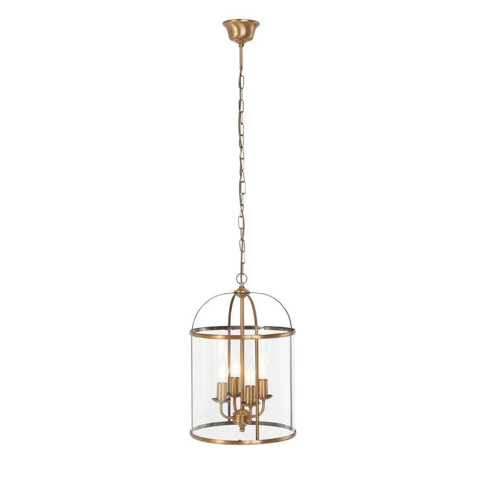 Hanglamp 4-l Glas STEINHAUER - 5972BR - Hanglamp- Steinhauer- Pimpernel- Klassiek- Brons Transparant - Metaal Glas