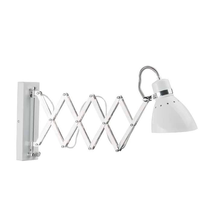 Scharnier wandlamp - bureaulamp - leeslamp - 1-lichts SCHARNIER STEINHAUER - 6290W - Wandlamp - Steinhauer - Spring - Modern - Industrieel - Wit - Wit- Metaal