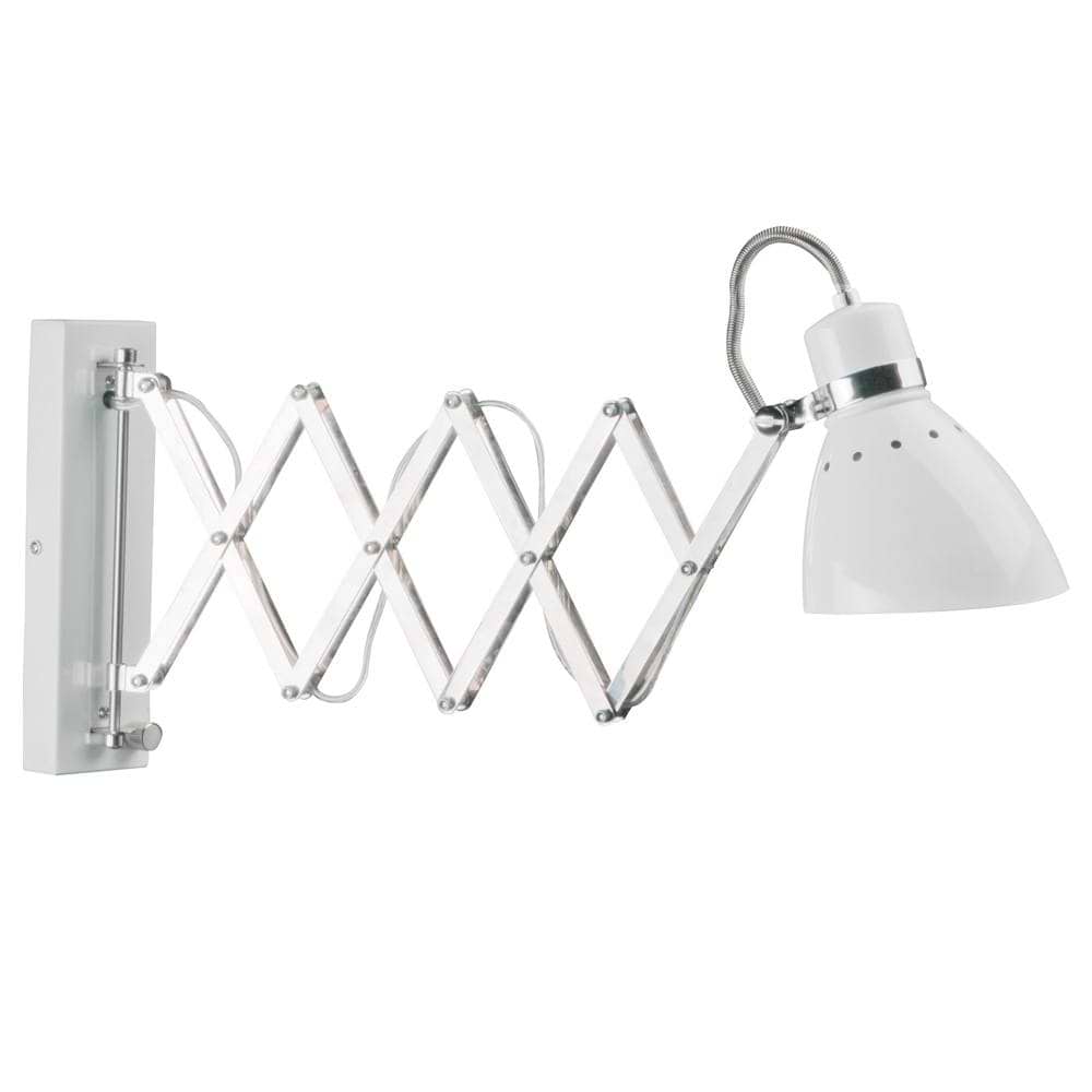 Scharnier wandlamp - bureaulamp - leeslamp - 1-lichts SCHARNIER STEINHAUER - 6290W - Wandlamp - Steinhauer - Spring - Modern - Industrieel - Wit - Wit- Metaal